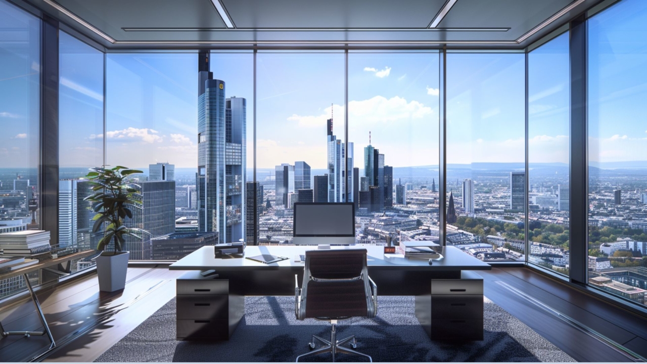 Header Steuern: ZU sehen ist ein Schreibtisch mit einer Karte und einem Taschenrechner. Aus dem Fenster ist eine Gracht zu sehen.